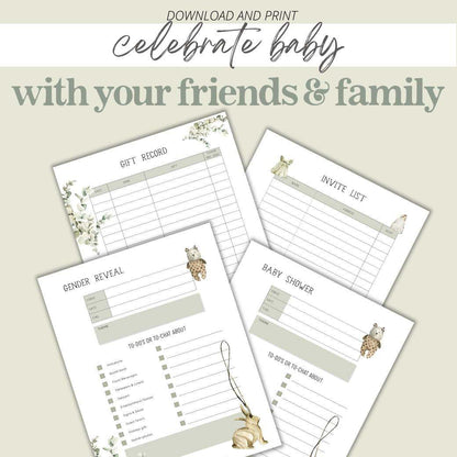 Boho Baby Celebration Printable Pregnancy Planner by Birchmark Designs