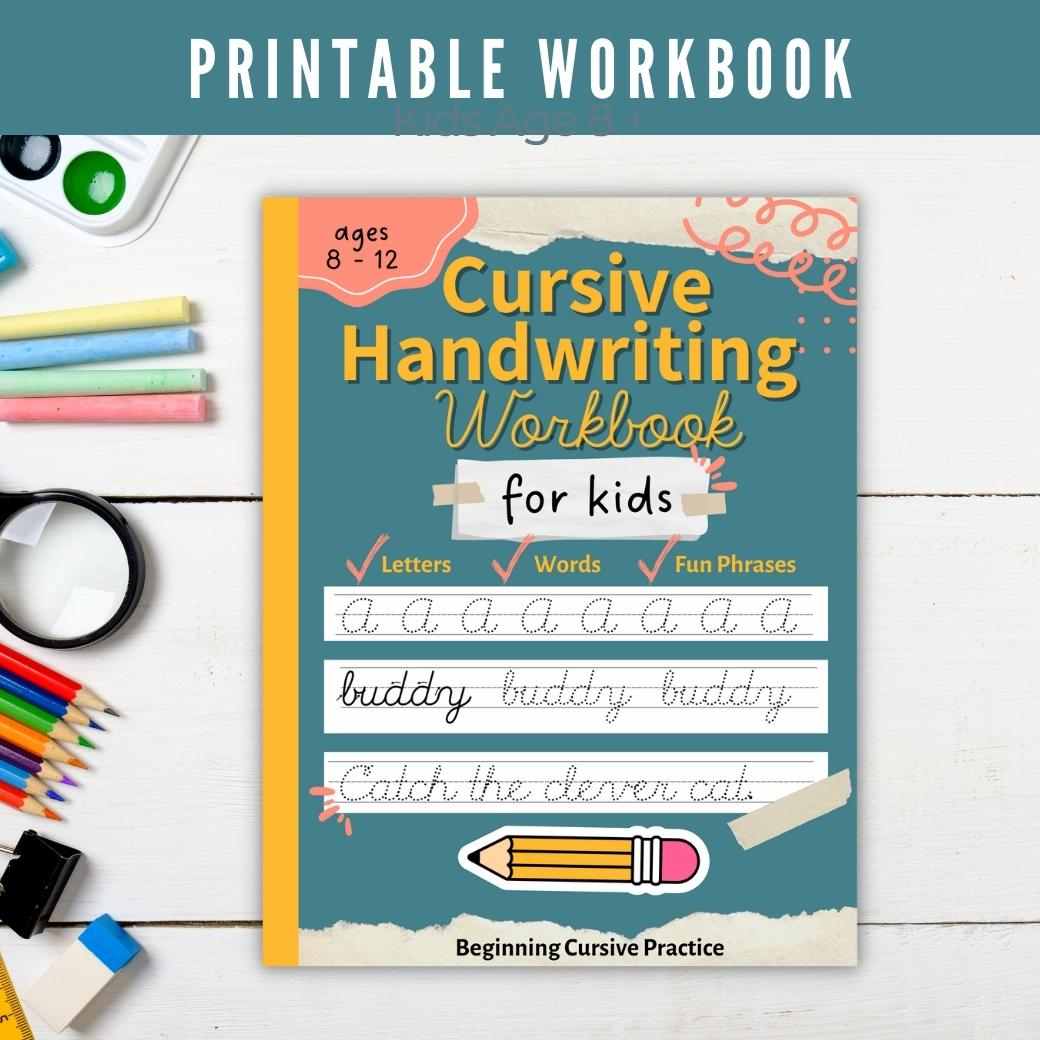 Cursive Handwriting Practice Worksheets for Kids by Birchmark Designs