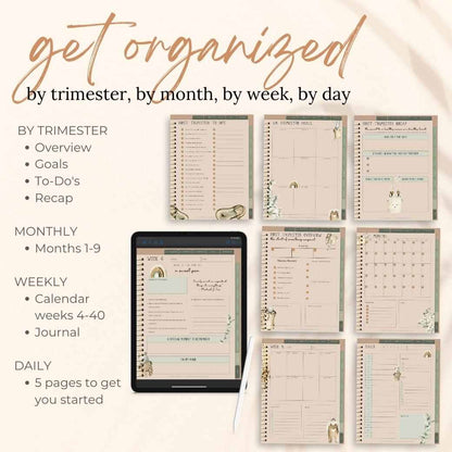 Digital Boho Baby Planner Organized by Birchmark Designs