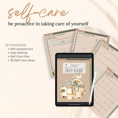 Digital Boho Baby Planner Self Care by Birchmark Designs