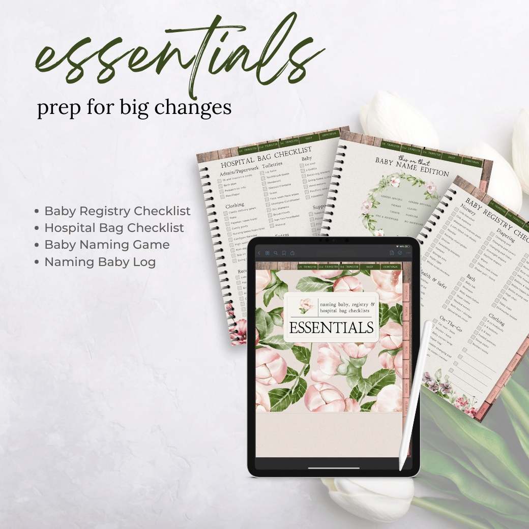 Digital Garden Baby Planner Essentials by Birchmark Designs