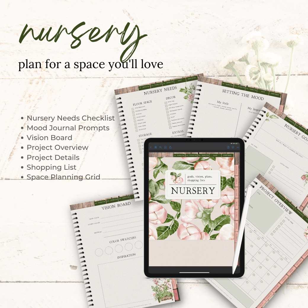 Digital Garden Baby Planner Nursery by Birchmark Designs