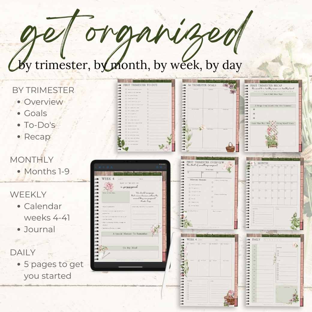 Digital Garden Baby Planner Organized by Birchmark Designs