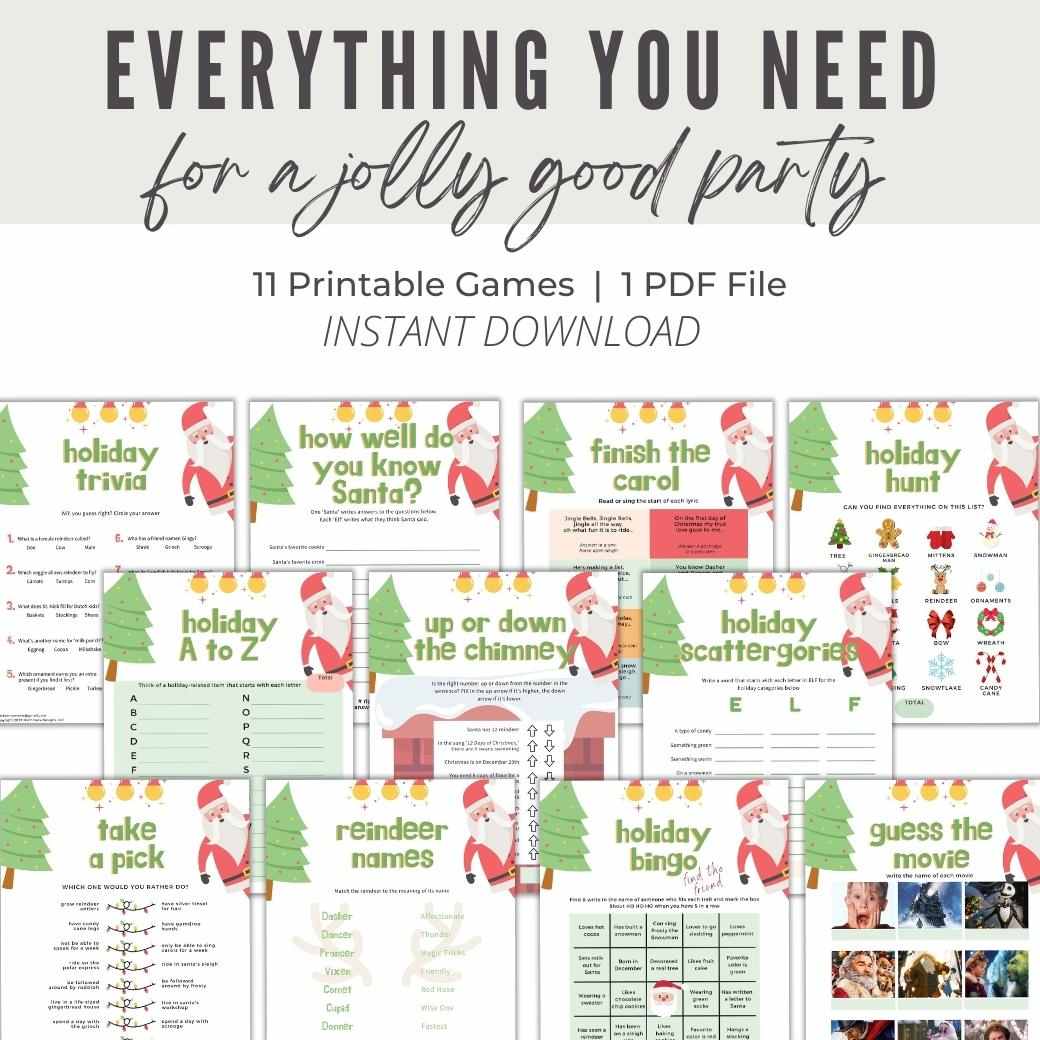 Printable Christmas Games Santa-Style by Birchmark Designs