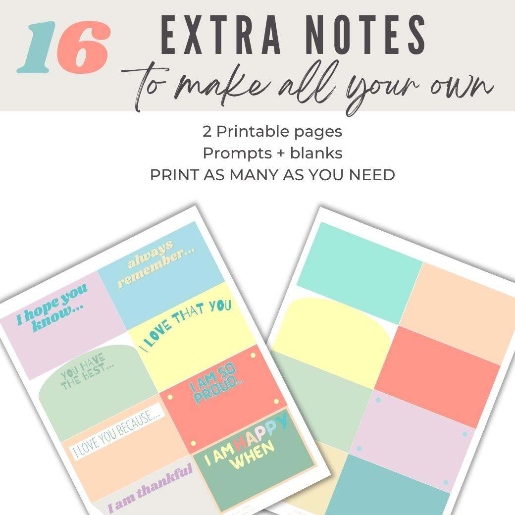 Just Because Printable Lunchbox Notes by Birchmark Designs