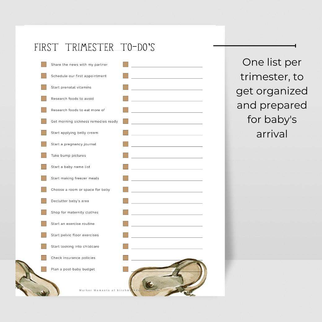 First Trimester Checklist