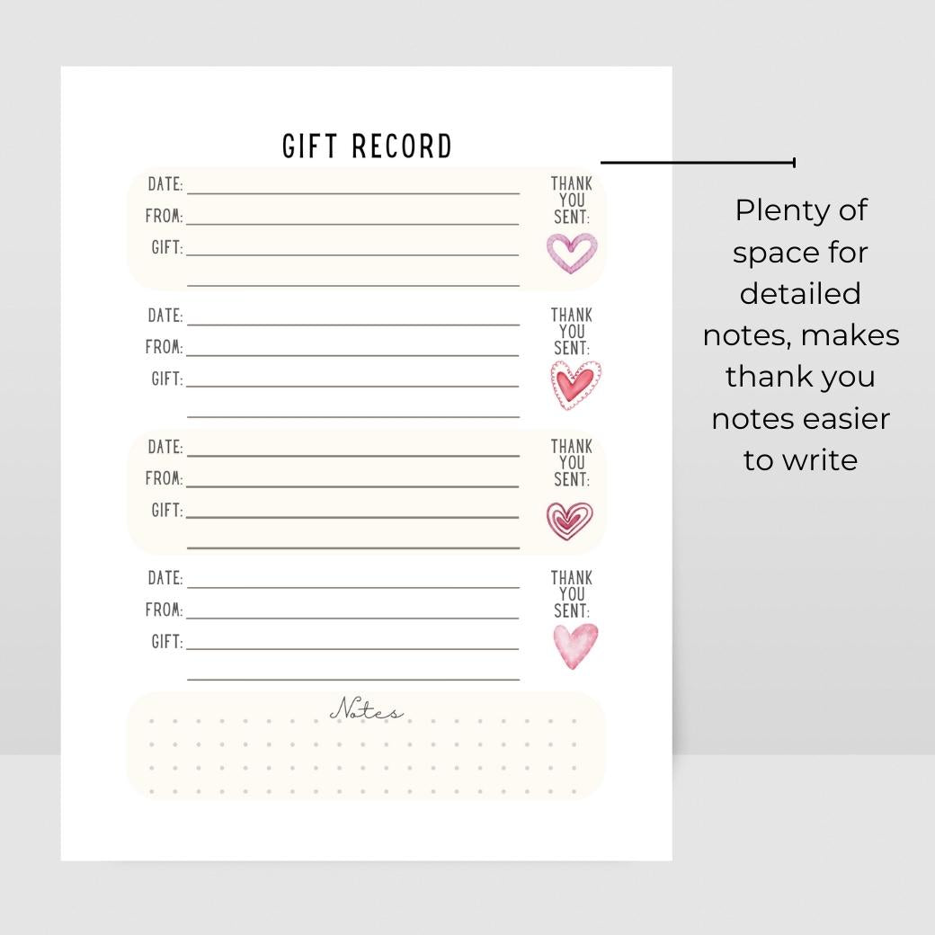 Baby Shower Gift Tracker by Birchmark Designs