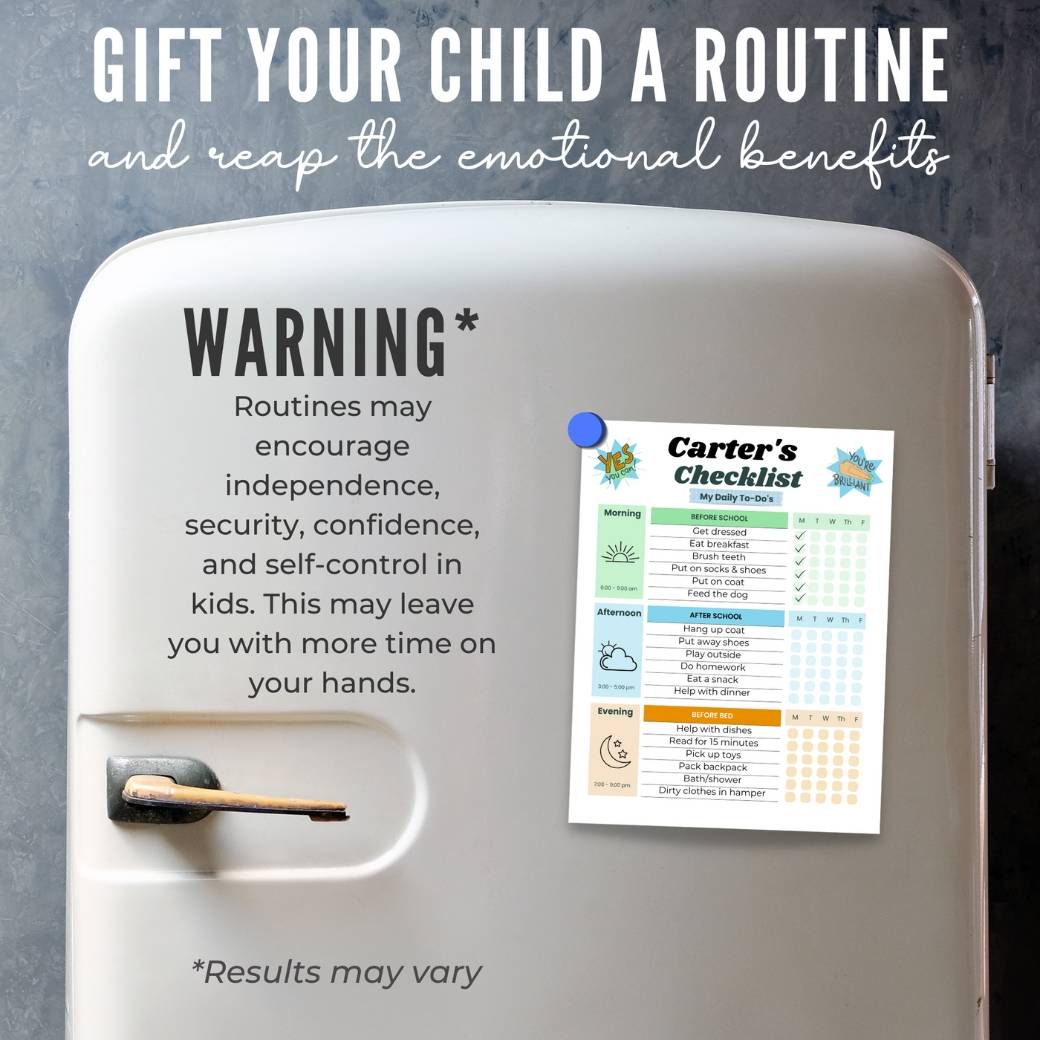 Editable Kids Morning Routine Chart by Birchmark Designs