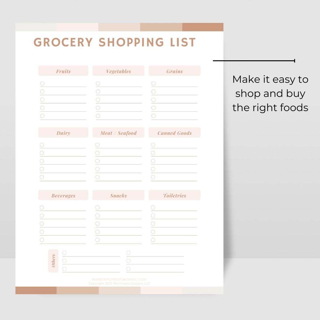 Grocery Shopping List by Birchmark Designs