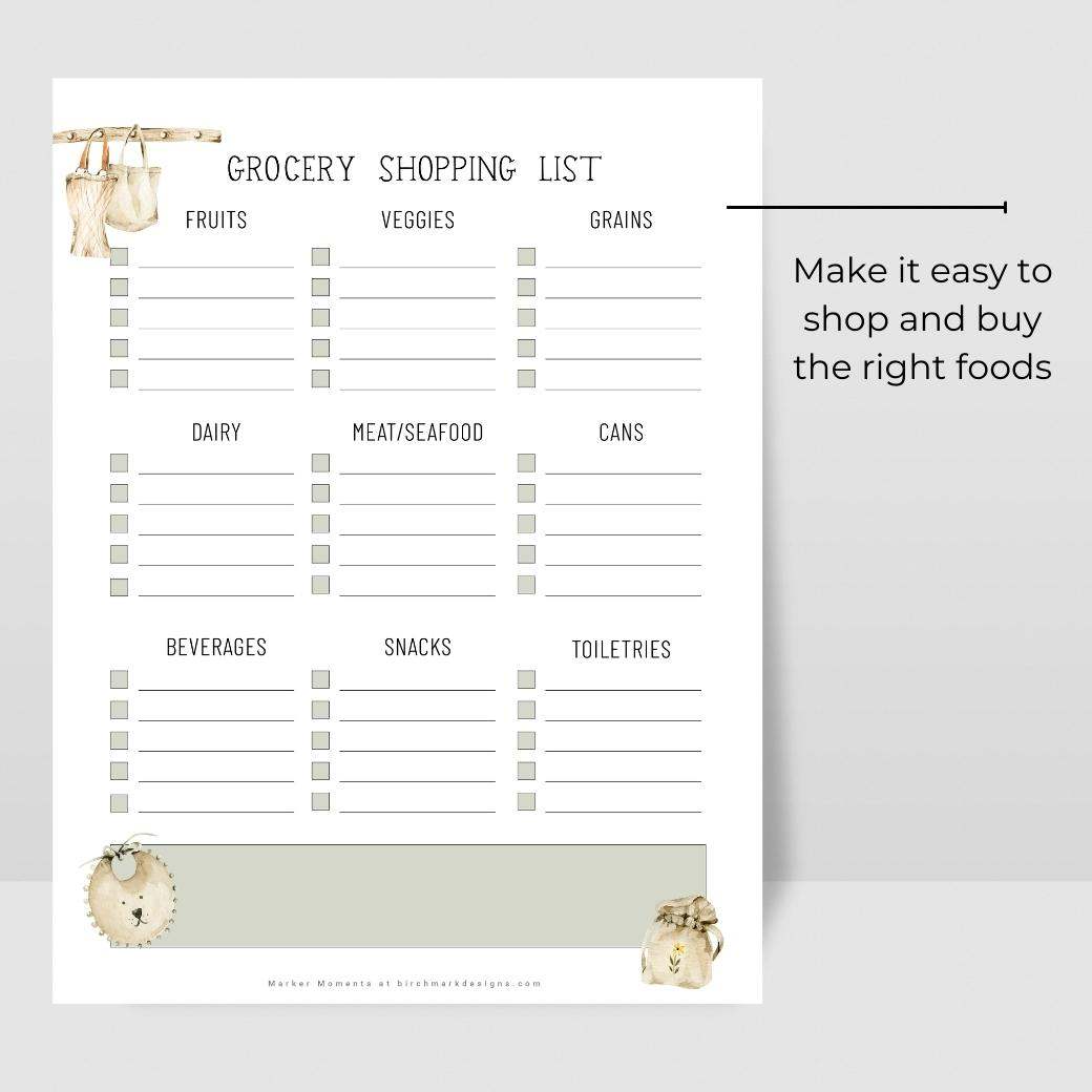 Boho Baby Meal Planner by Birchmark Designs