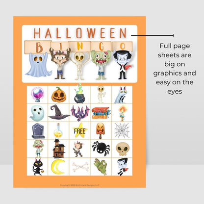 Printable Halloween Bingo for Kids by Birchmark Designs