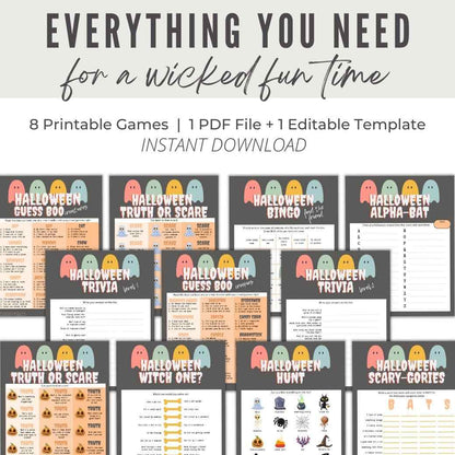 Printable Halloween Games for Kids by Birchmark Designs