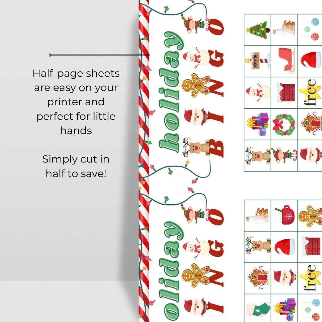 Printable Christmas Bingo for Kids by Birchmark Designs