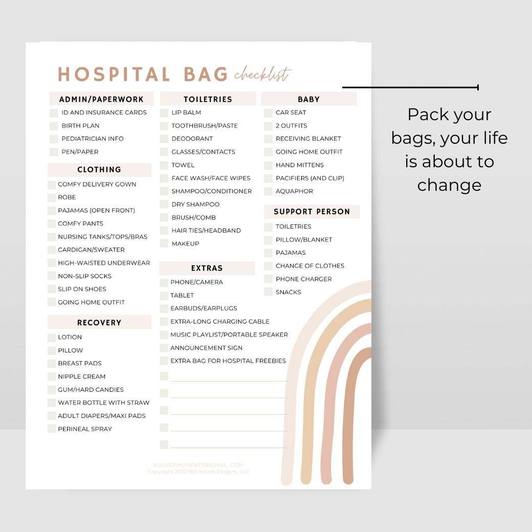 Printable Baby Checklists for Pregnant Moms by Birchmark Designs