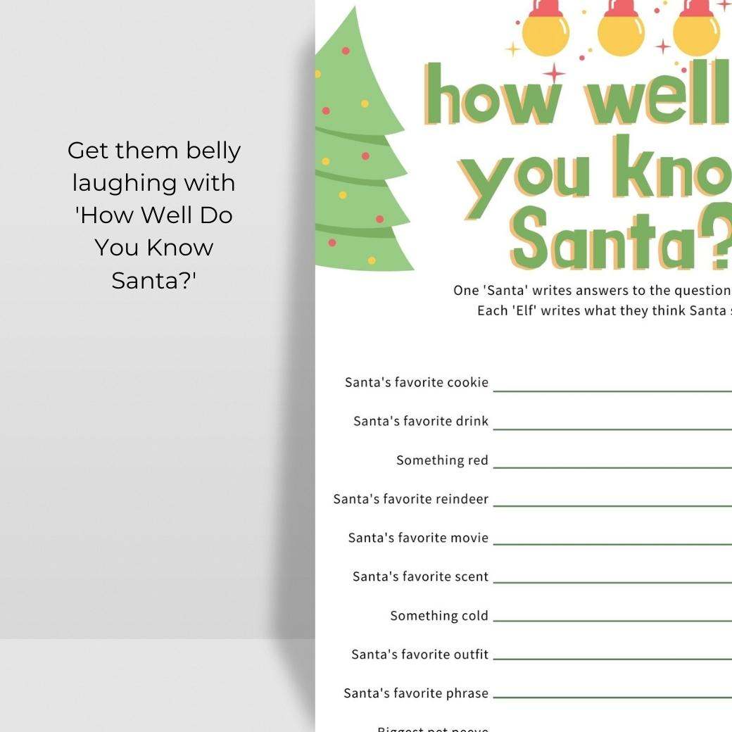 Printable Christmas Games Santa-Style by Birchmark Designs