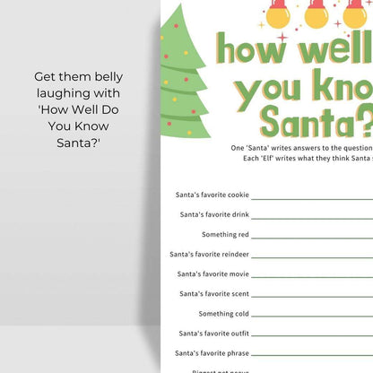 Printable Christmas Games Santa-Style by Birchmark Designs