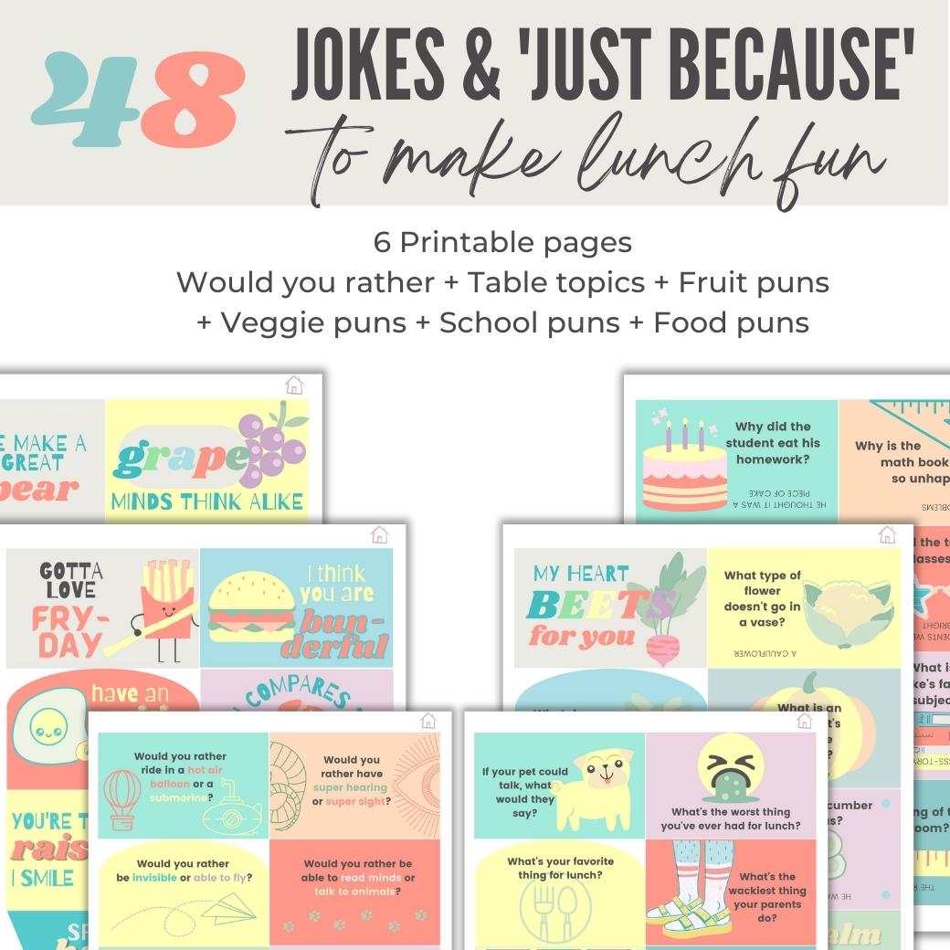 Printable Lunchbox Notes for Boys and Girls by Birchmark Designs