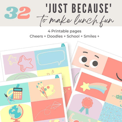 Printable Everyday Lunchbox Notes for Preschool and Kindergarten by Birchmark Designs