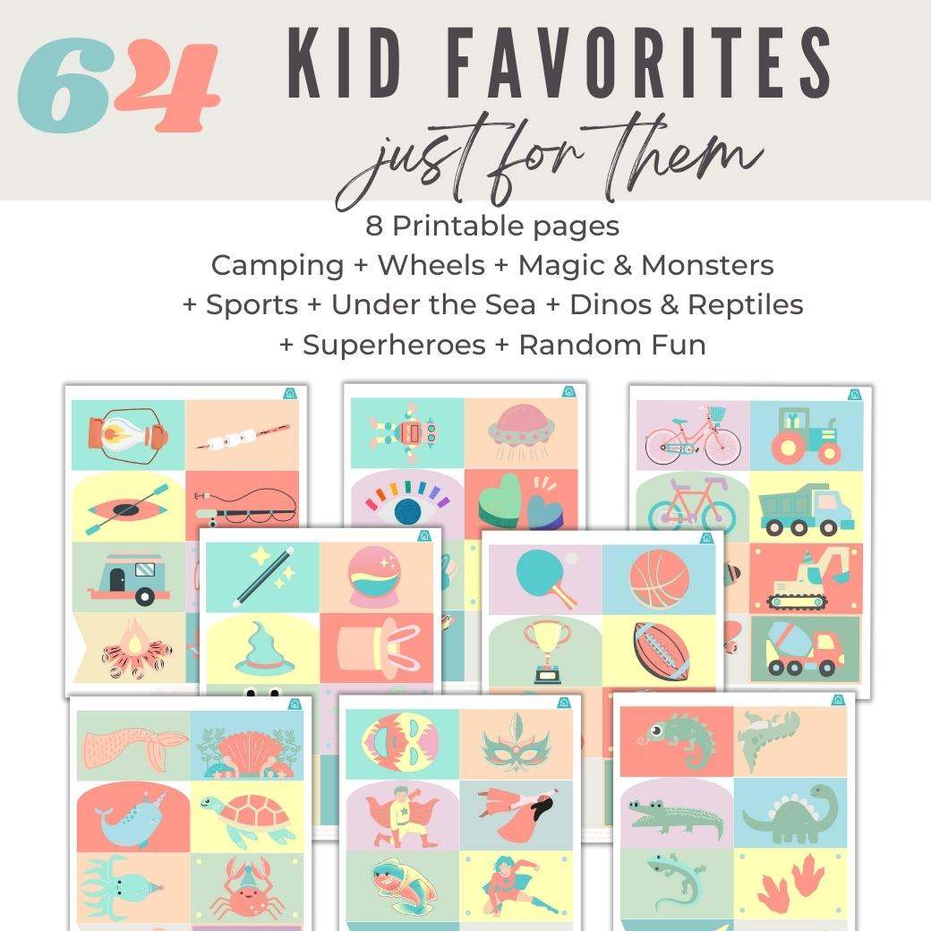 Printable Kid Faves Lunchbox Notes for Pre-Readers by Birchmark Designs