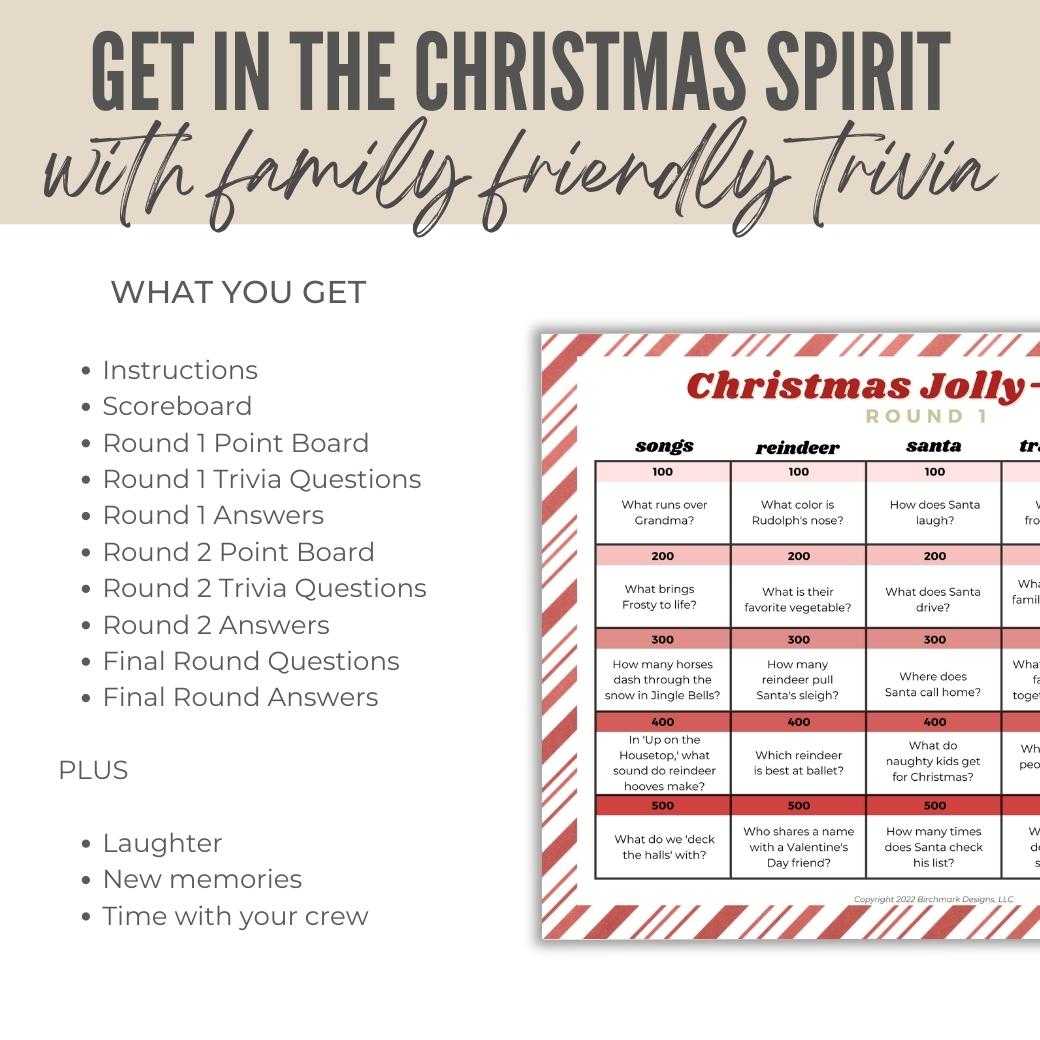 Printable Christmas Trivia Questions for Kids by Birchmark Designs