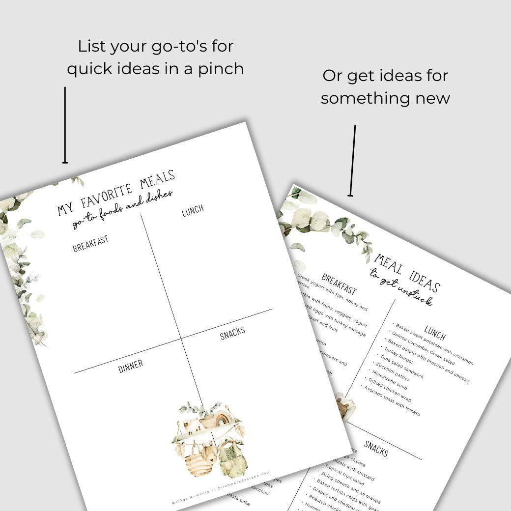 Boho Baby Meal Planner by Birchmark Designs