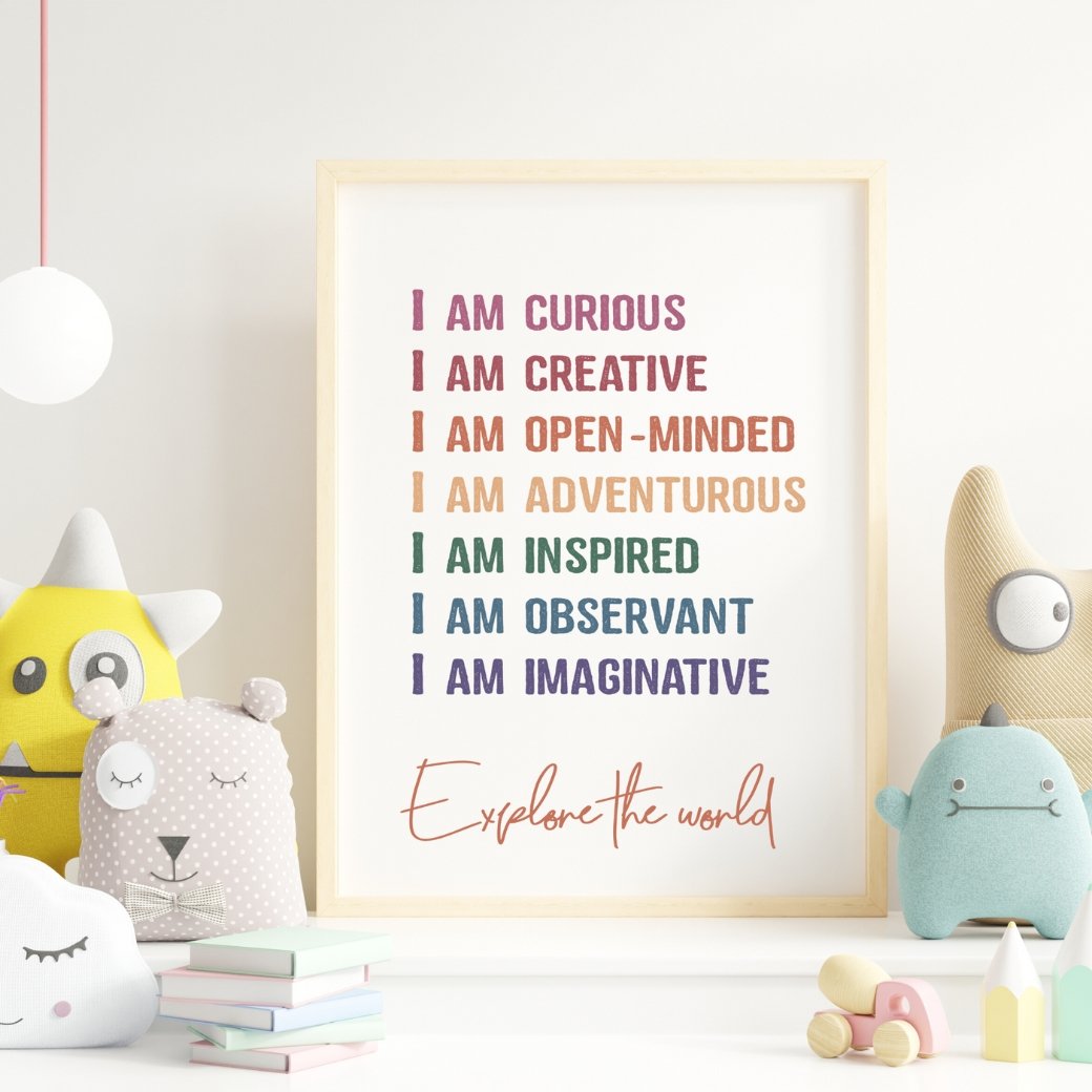 Printable I am Curious Affirmation Wall Art by Birchmark Designs