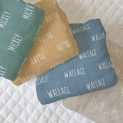 Personalized Name Baby Blanket Block Print