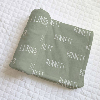 Personalized Name Baby Blanket Block Print