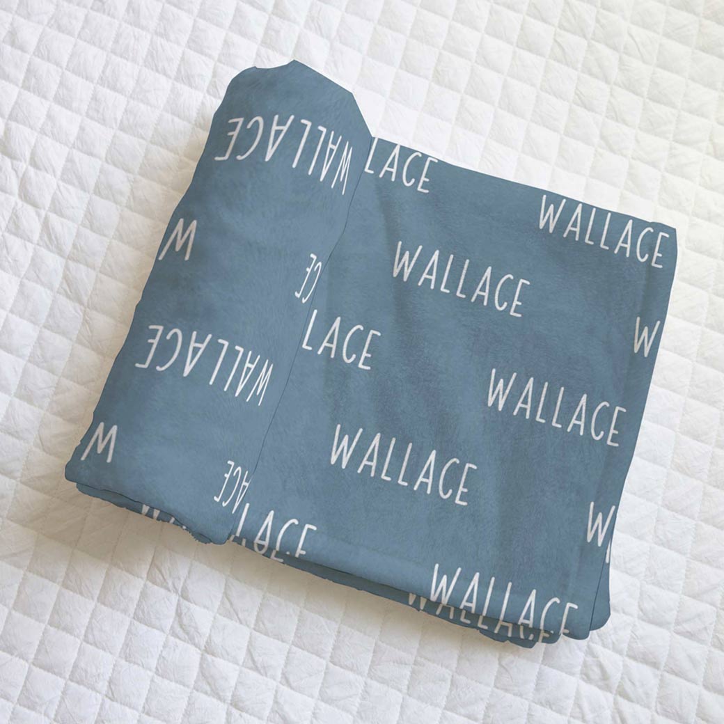 Personalized Name Baby Blanket Block Print