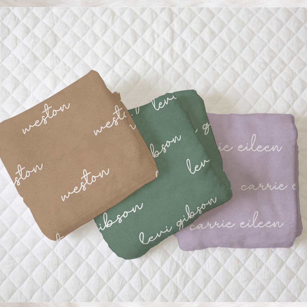 Personalized Name Baby Blanket Script