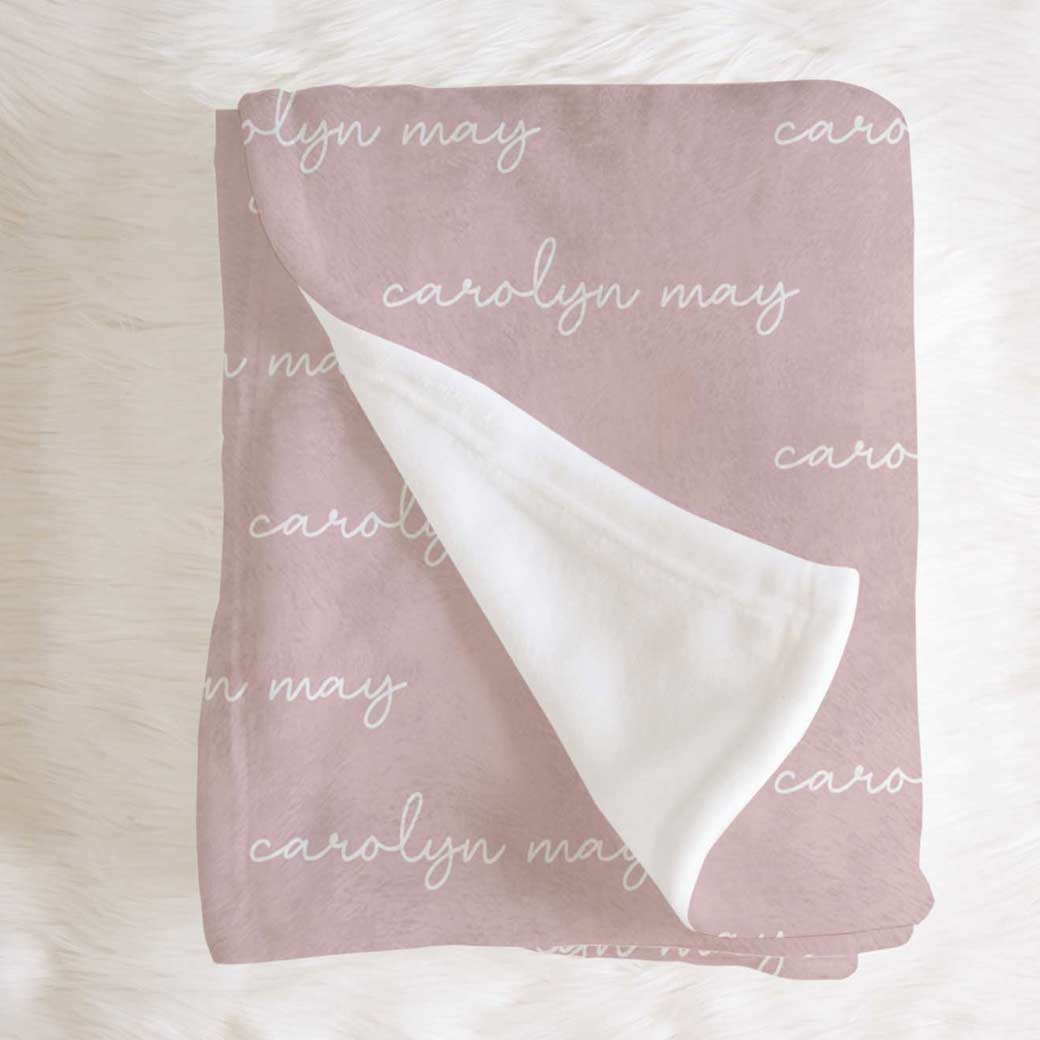 Personalized Name Baby Blanket Script