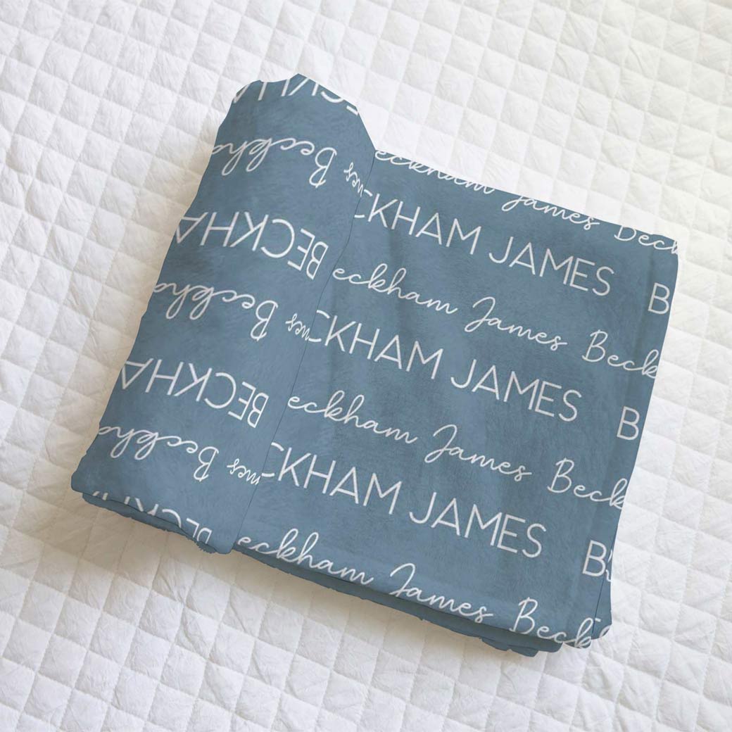 Personalized Name Baby Blanket Mixed Font