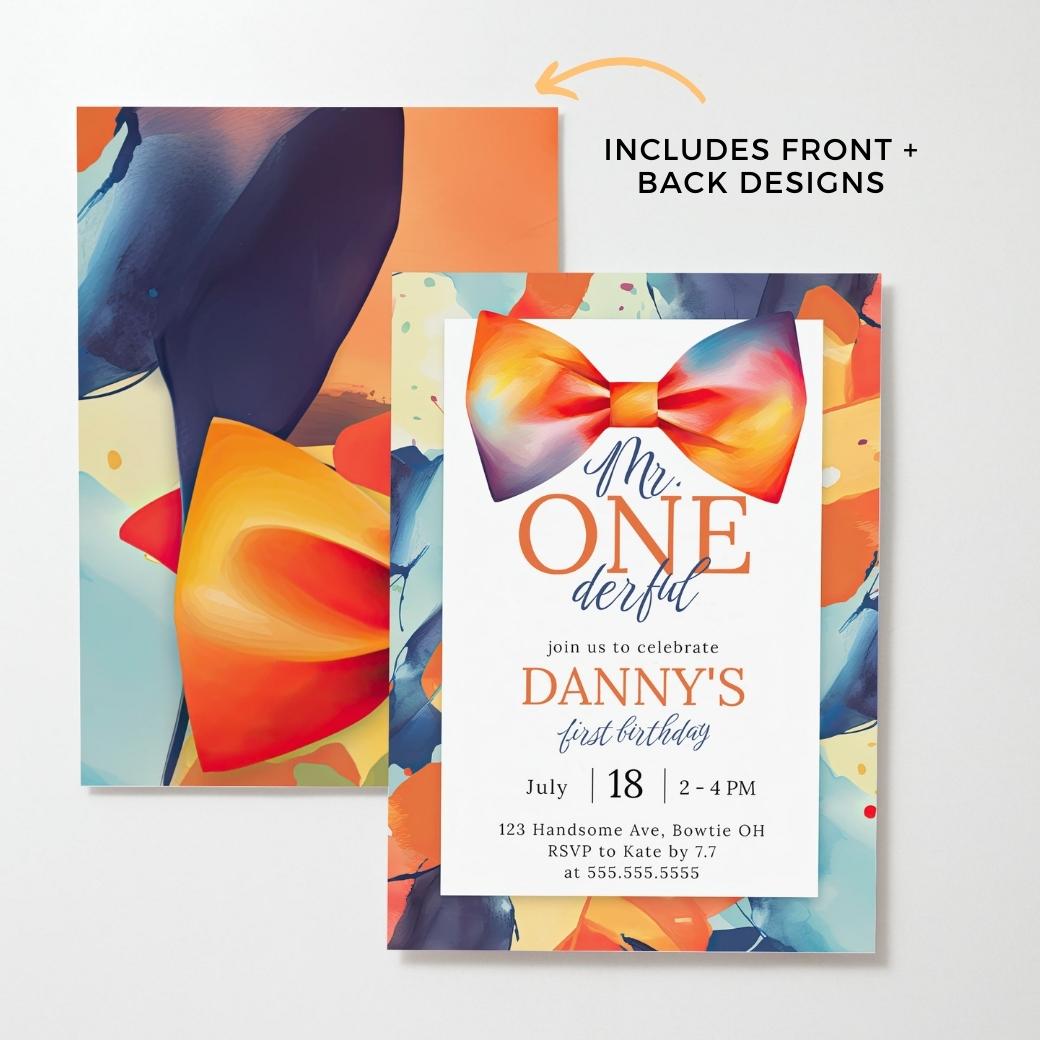 Mr Onederful First Birthday Invite by Birchmark Designs