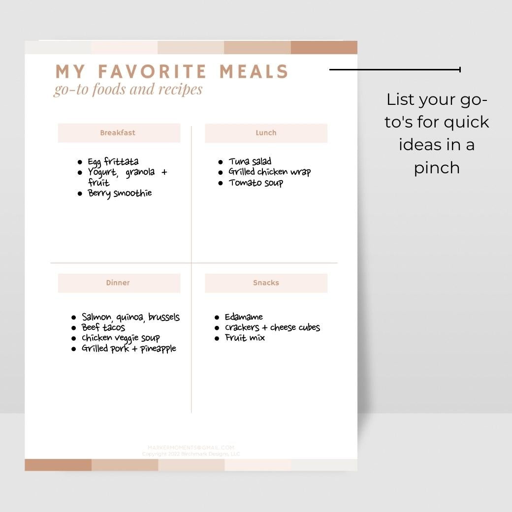 Printable Meal Planner by Birchmark Designs