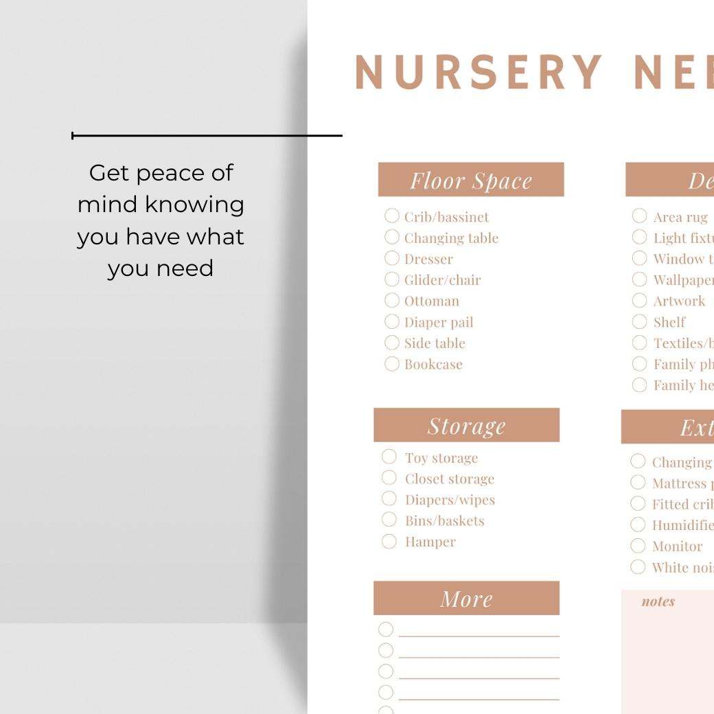 Nursery Planner for Pregnant Moms by Birchmark Designs