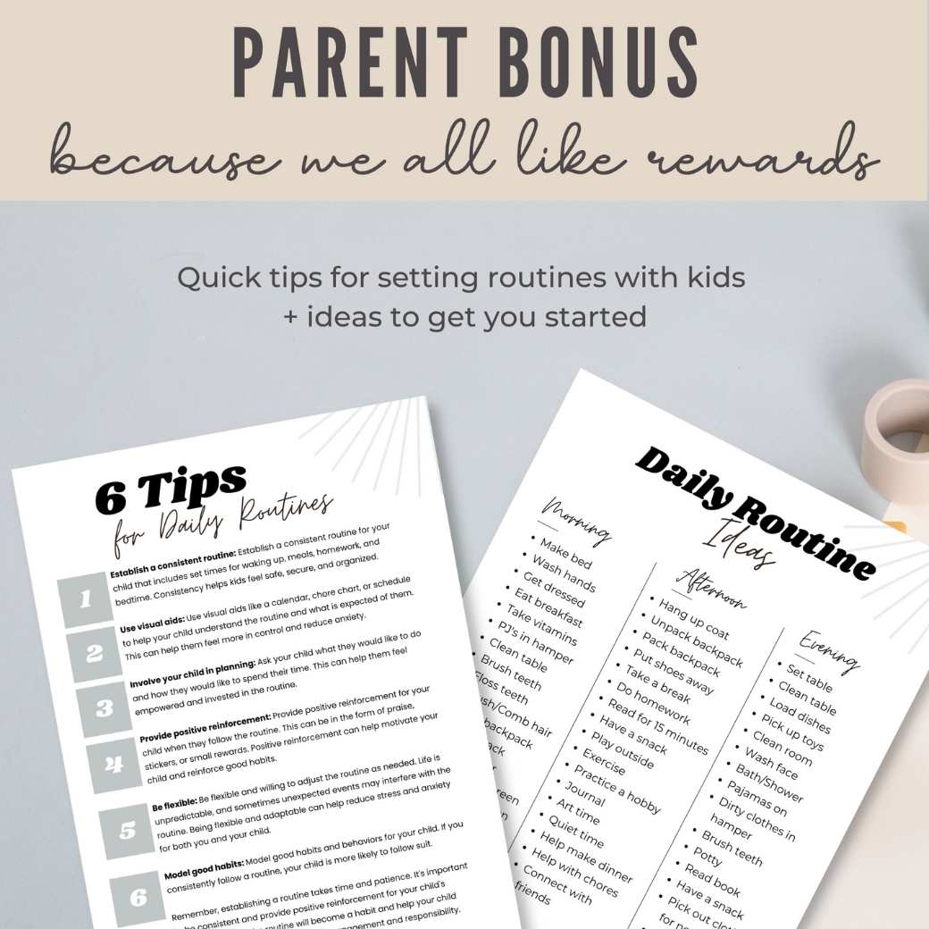 Editable Kids Morning Routine Chart - Birchmark Designs