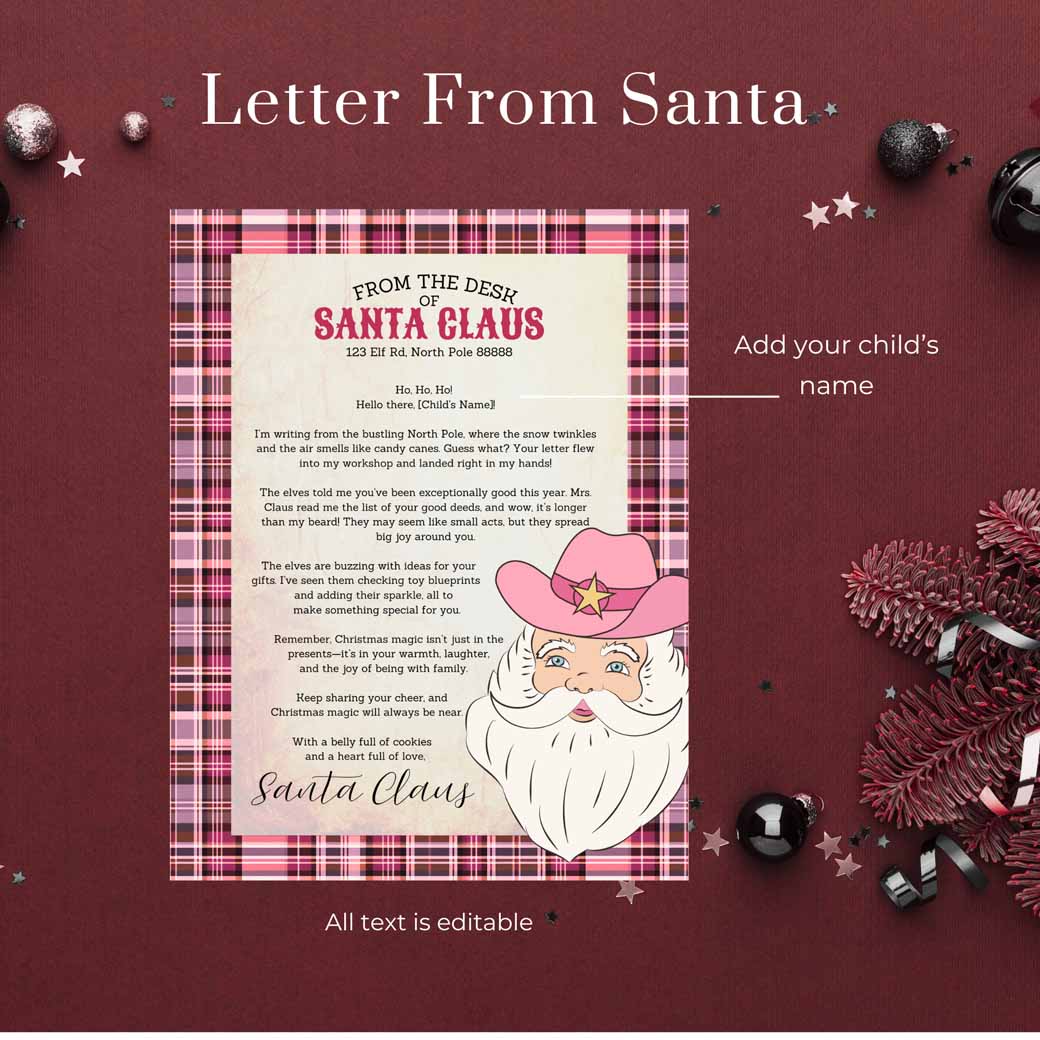 Western Santa Letter Set