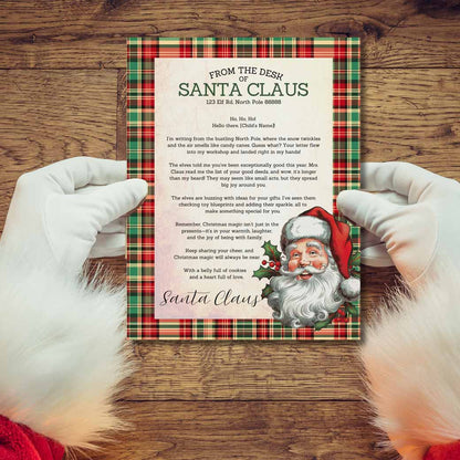 Plaid Santa Letter Set