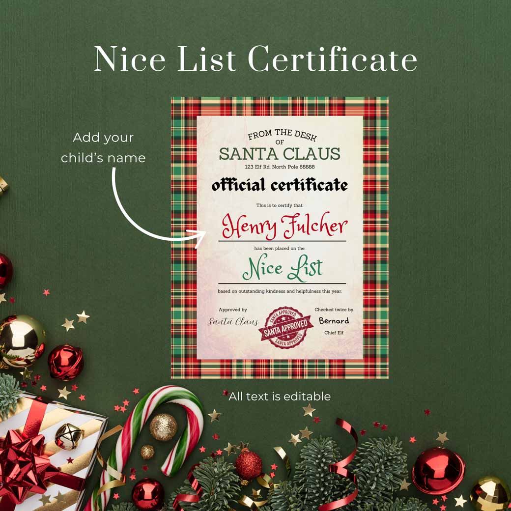 Plaid Santa Letter Set