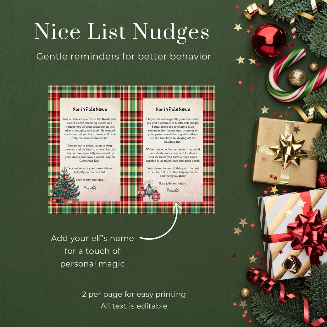 Plaid Santa Letter Set