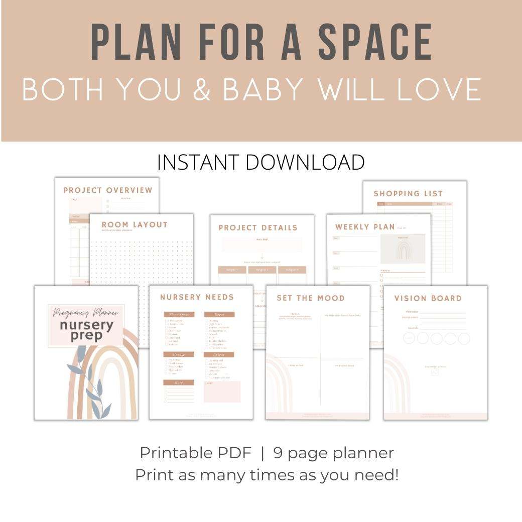 Nursery Planner for Pregnant Moms by Birchmark Designs