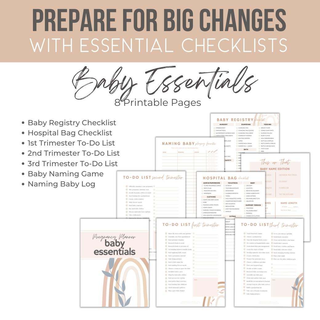 Pregnancy Planner Baby Essentials by Birchmark Designs