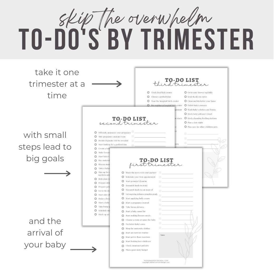 Printable Baby Checklists for Pregnancy To Do&