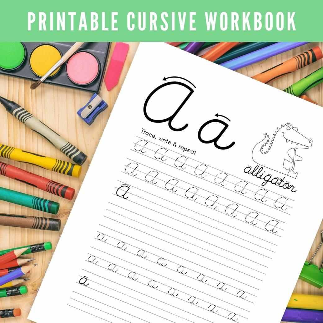 Cursive Handwriting Practice Worksheets for Kids by Birchmark Designs