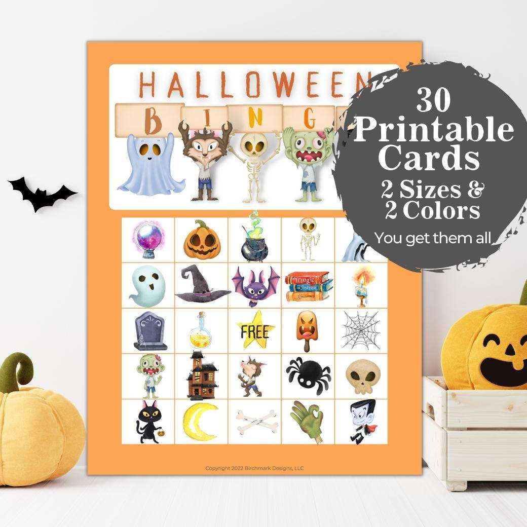 Printable Halloween Bingo for Kids - Birchmark Designs