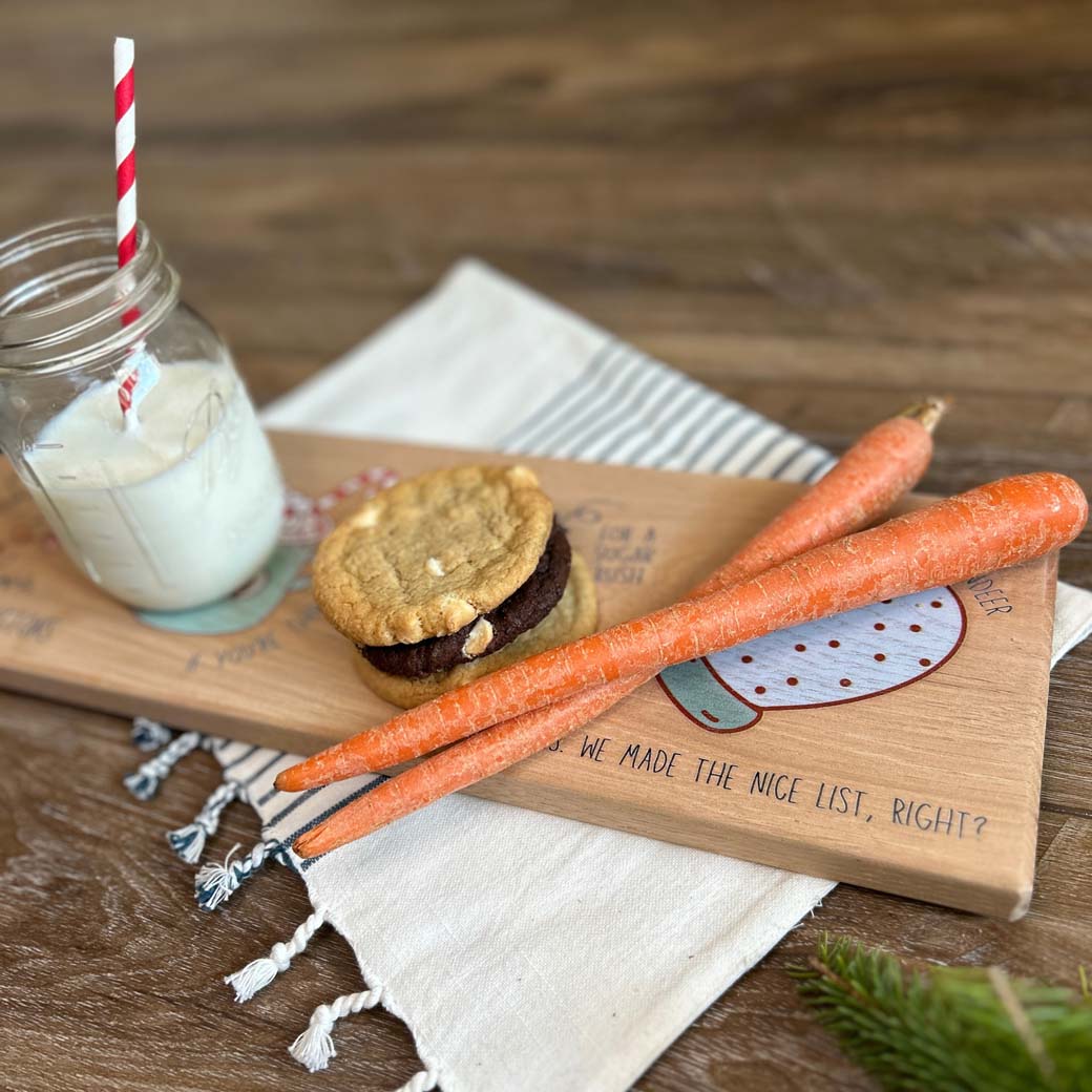 Personalized treats for santa cookie tray filled with treats