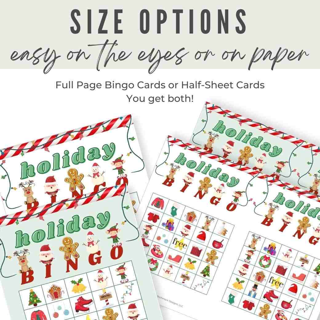 Printable Christmas Bingo for Kids by Birchmark Designs