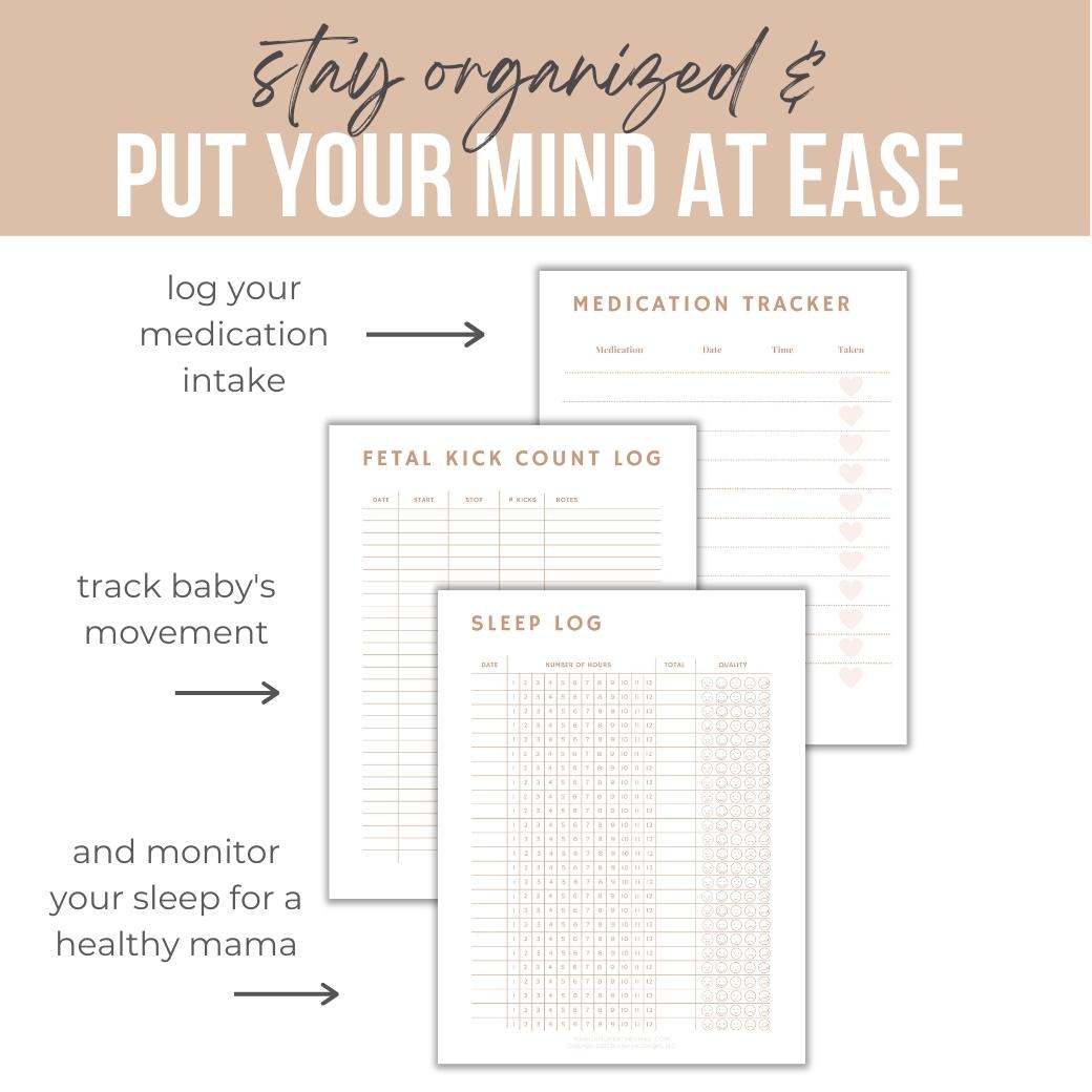 Medical Information Planner for Pregnant Moms by Birchmark Designs