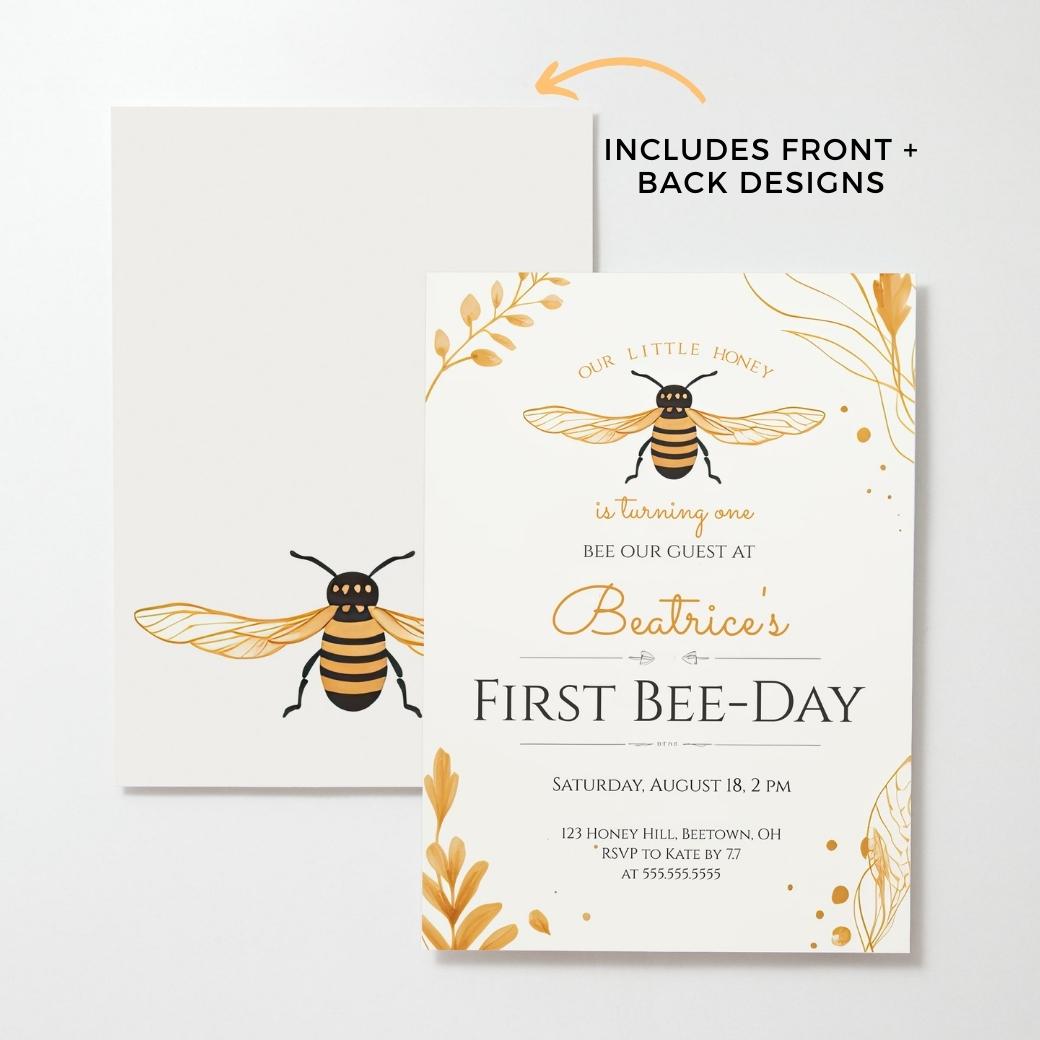 Sweet as Honey First Bee Day Birthday Invite by Birchmark Designs