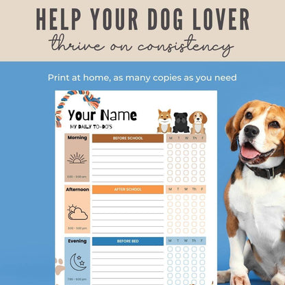 Dog Lover Editable Daily Routine Checklist by Birchmark Designs